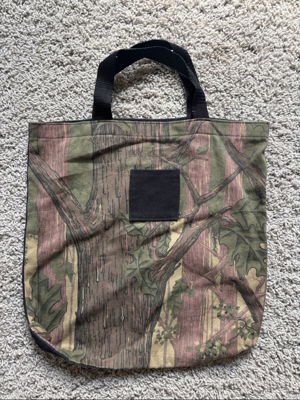 Vintage Canvas Tote Bag in Woodland Camouflage
